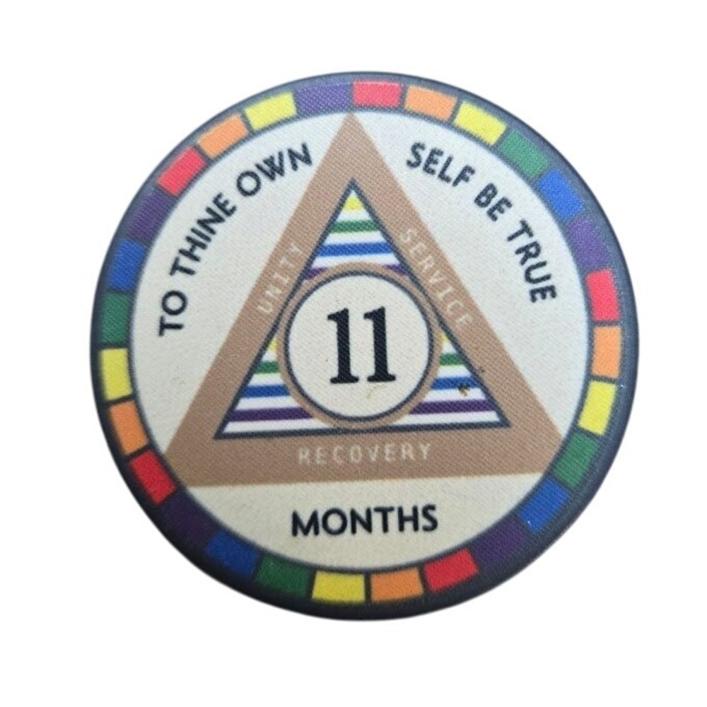 Rainbow Sobriety Tokens 1-11 Months Recovery Medallions/Chips‎